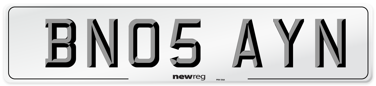 BN05 AYN Number Plate from New Reg